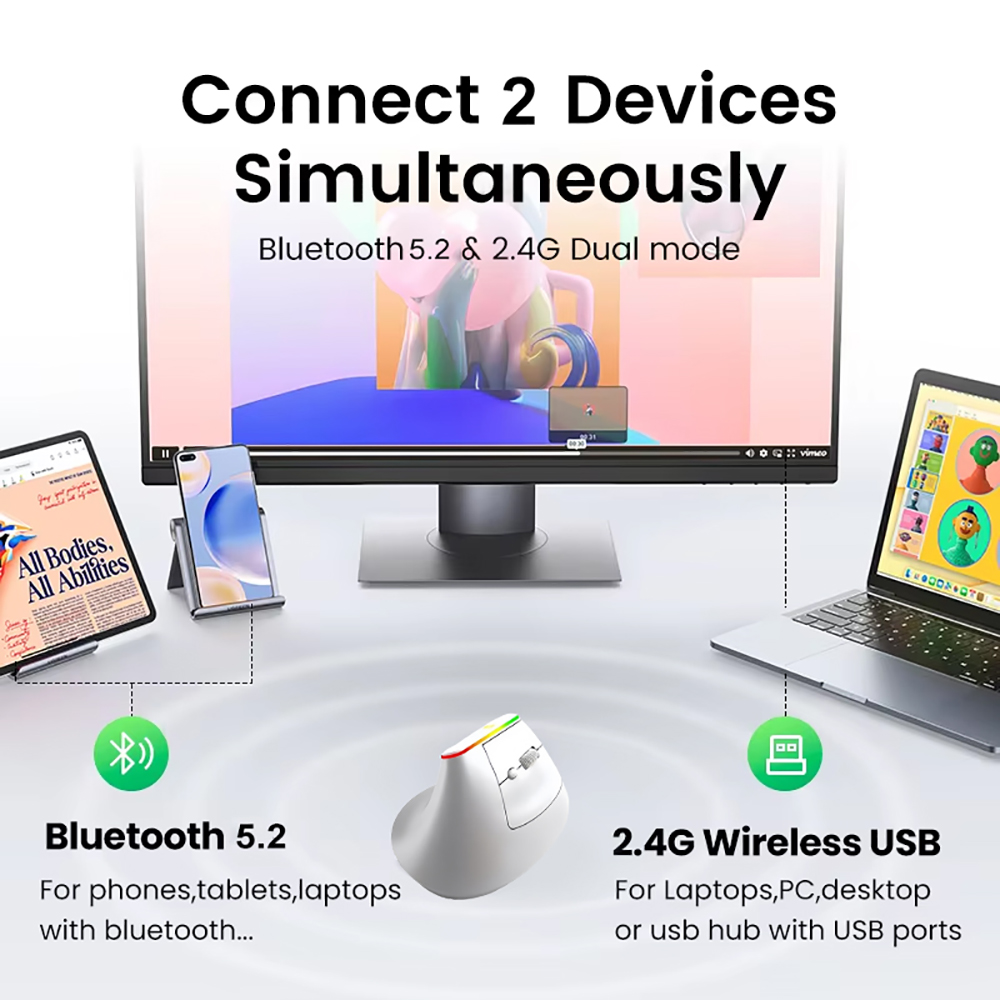 KEBIDUMEI Vertical Mouse Bluet - Pc Gaming Gta 6 ulasan dan harga