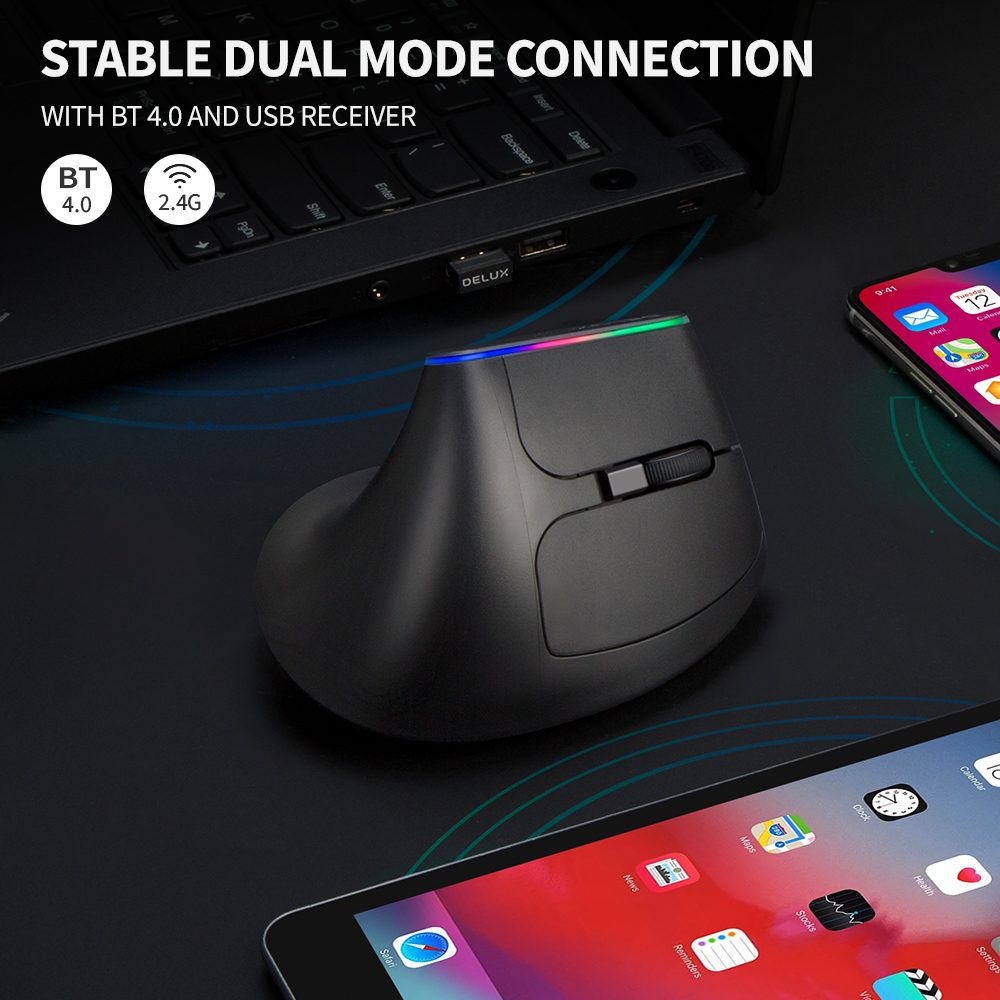 Delux  Ergonomic Vertical Mous - Pc Gaming Gta 6 ulasan dan harga