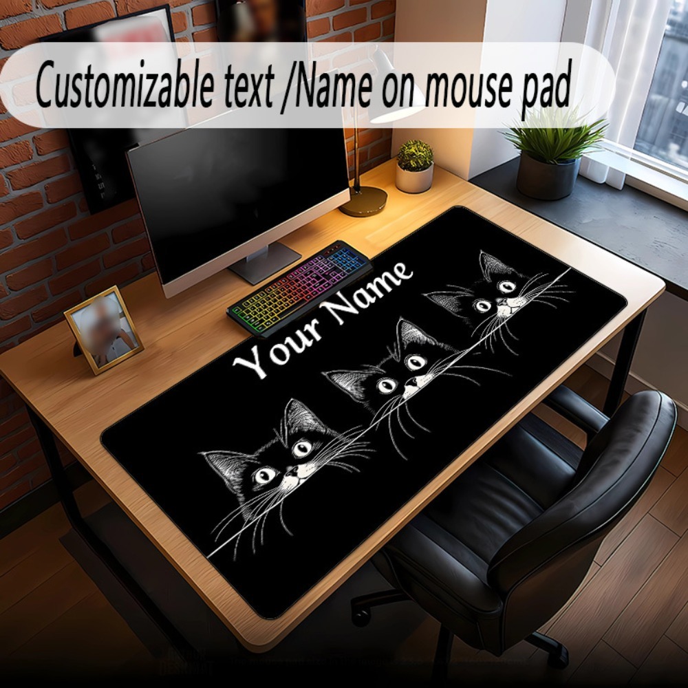 Cute 3 Black Cats Custom Desk  - Pc Gaming Names ulasan dan harga