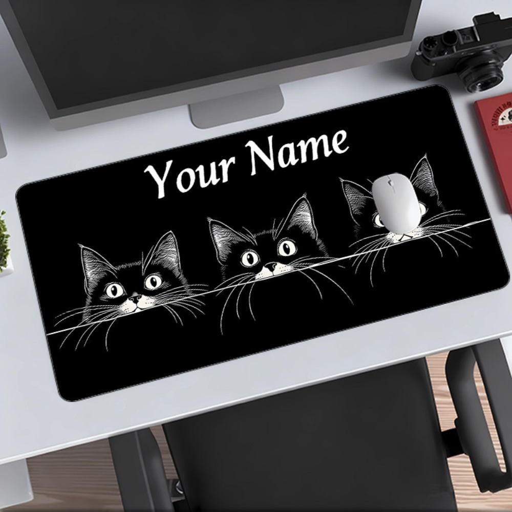 Cute 3 Black Cats Custom Desk  - Pc Gaming Names ulasan dan harga